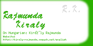 rajmunda kiraly business card